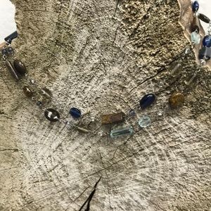 Double Layer Glass and Stone Necklace